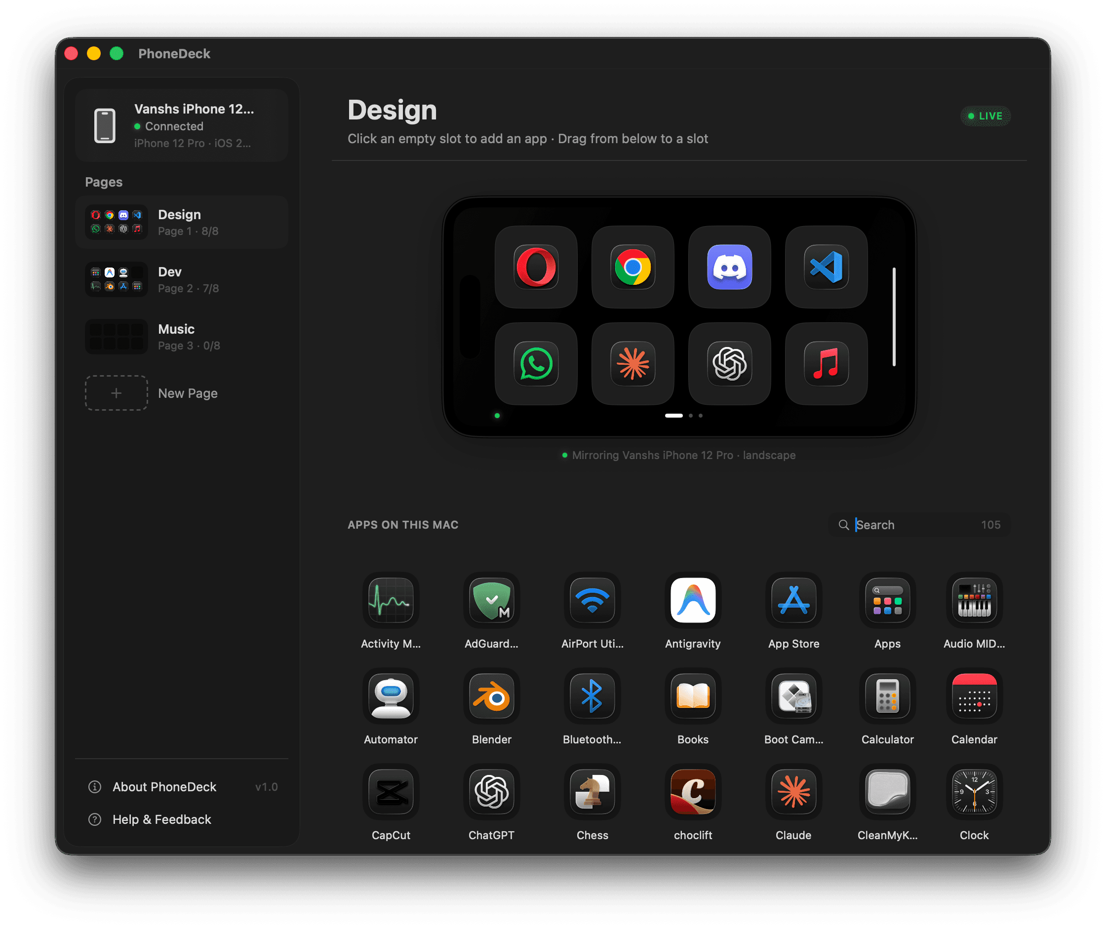 PhoneDeck Mac app